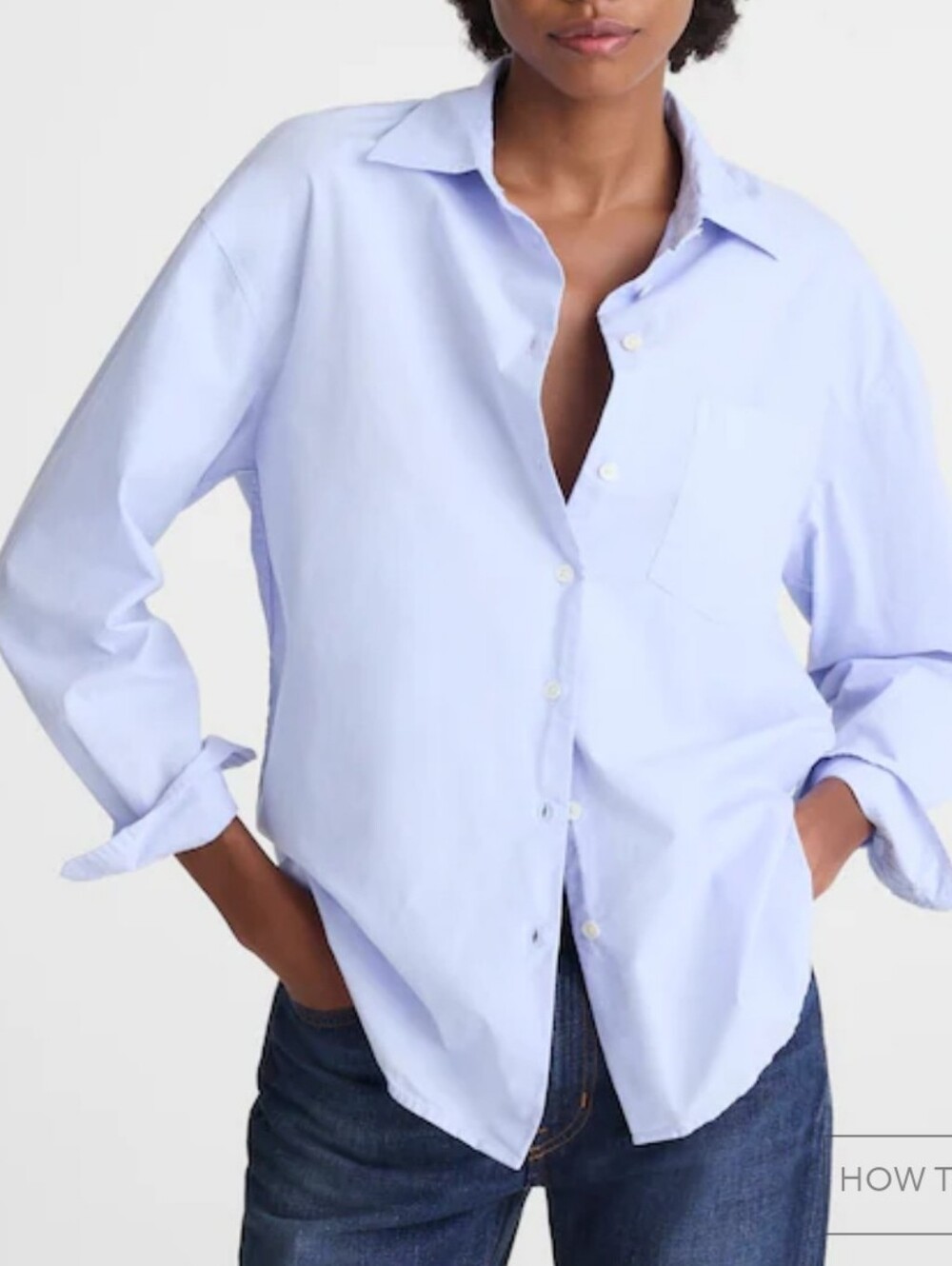 Madewell The Easy Shirt In Poplin  Light Blue Button-Down Shirt Women Size M NEW
